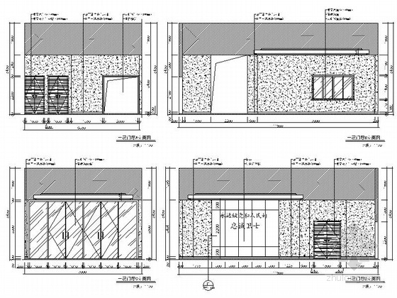 [浙江]超完整现代风格消防站室内装修设计施工图门厅立面图 