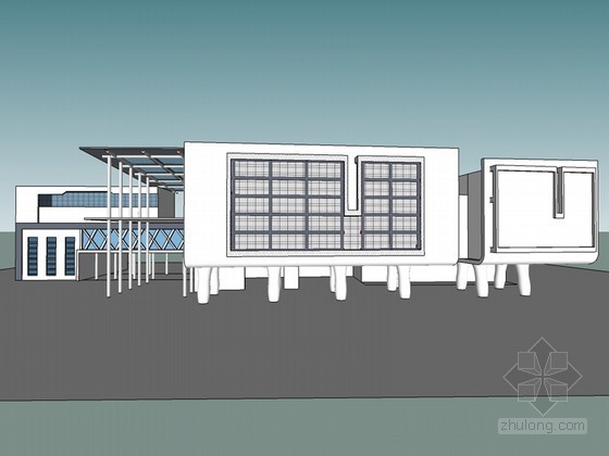 现代建筑SketchUp模型下载-现代建筑 