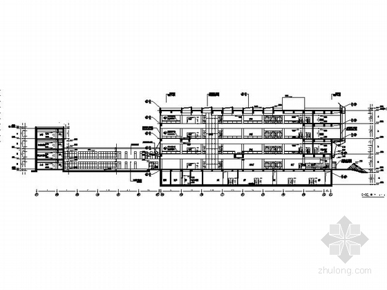 [内蒙古]四层超现代市级博物馆及档案馆建筑施工图-四层超现代市级博物馆及档案馆剖面图