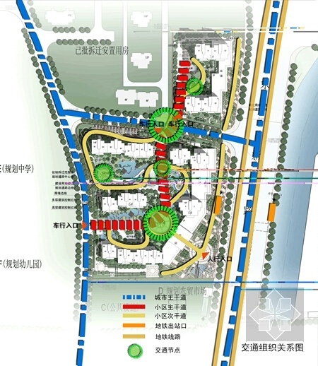 [浙江]现代风格住宅小区规划设计方案文本（含CAD总图）-现代风格住宅小区规划设计方案剖面图