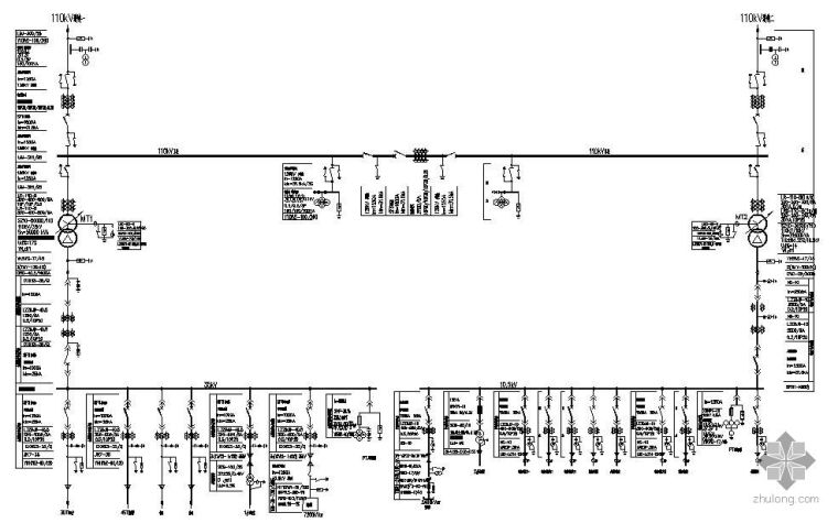 市政箱式变电站接线图资料下载-某110KV变电站主接线图