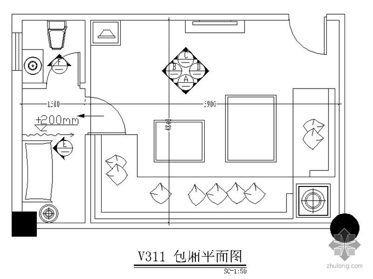 酒吧烧烤装修风格资料下载-酒吧包间装修图8