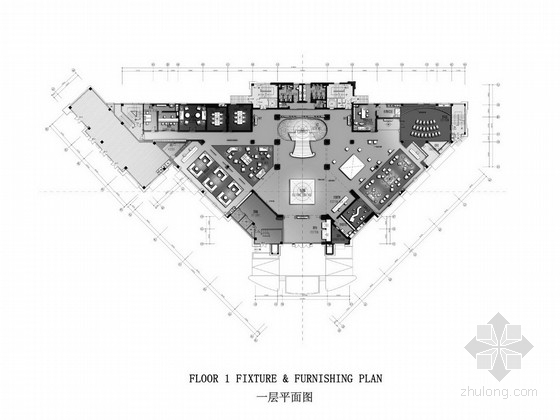 居住小区中心设计资料下载-[广东]某花园小区售楼中心设计方案图