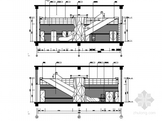 [江苏]名家提名综合性地方历史艺术博物馆设计施工图（含效果实景）序厅立面图