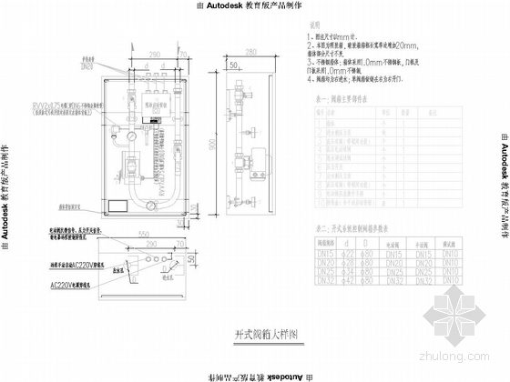 [重庆]2015年设计城市地下综合管廊图集全套392张（给排水电力照明通信天然气）-高压细水雾开式阀箱大样图