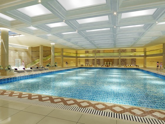 游泳池3d模型下载资料下载-室内游泳池3d模型