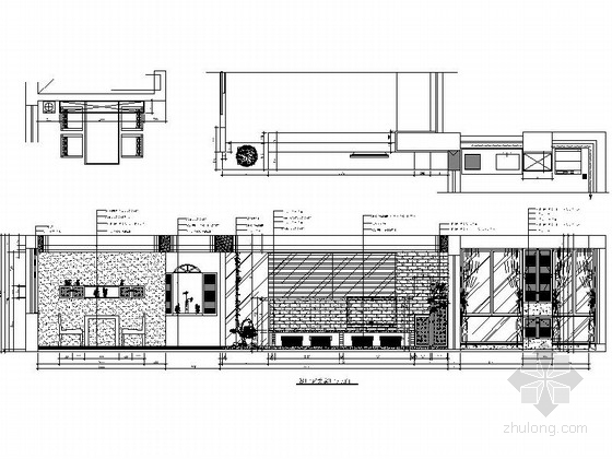 清新简约地知名地产三居室样板房装修施工图（含效果）立面图 