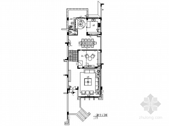 烧烤餐厅施工图资料下载-[江苏]老山风景区现代三层别墅样板间装修施工图