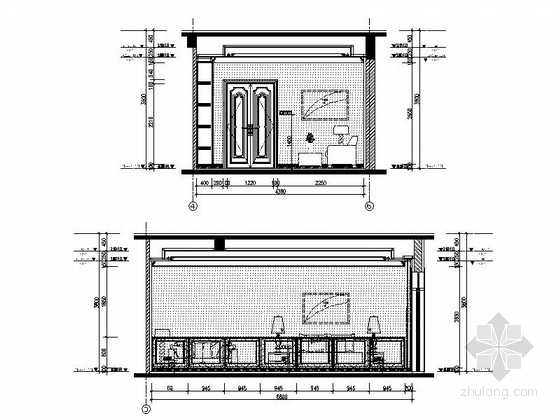 [原创]复古大气欧式设计风格三层别墅室内施工图立面图 