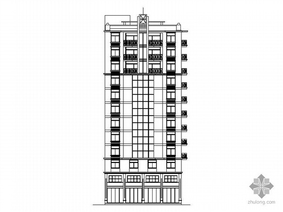 独栋商住楼效果图资料下载-某十一层顶层复式商住楼建筑施工图含效果图