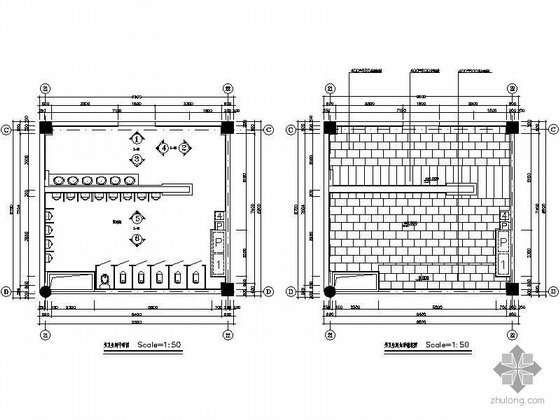 100平米卫生间装修资料下载-72平米电影城男卫生间装修图