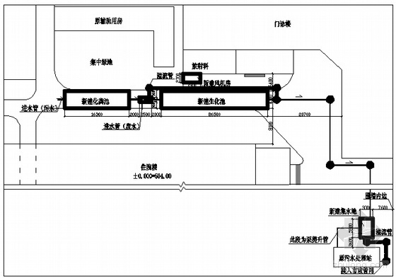 医院污水处理设计工艺图资料下载-某医院污水处理工程竣工图