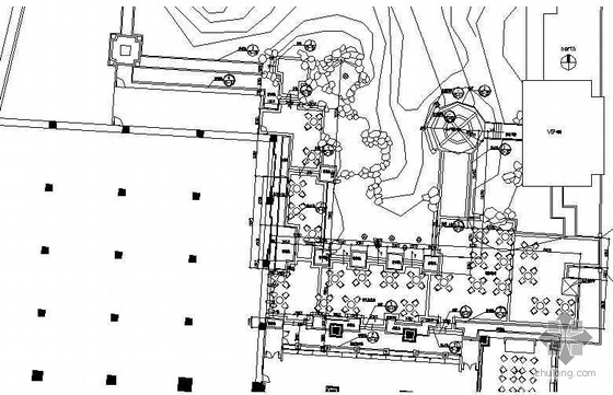北京别墅庭院施工资料下载-[北京]饭店庭院景观设计施工图