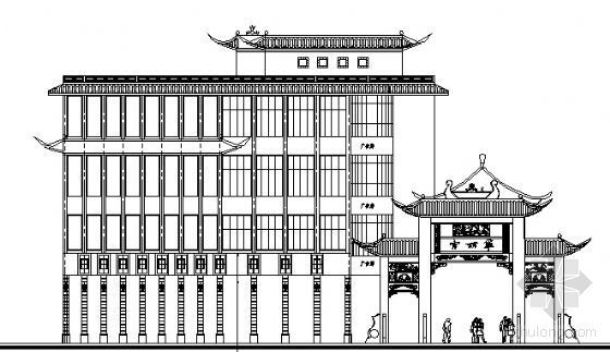 仿古建筑门头施工图预算资料下载-某仿古建筑建筑方案图