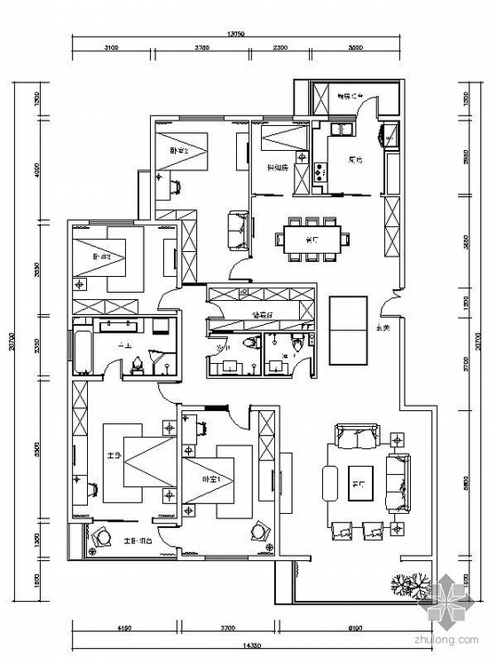 室内设计方案剖面资料下载-家居室内设计方案（平面及效果）