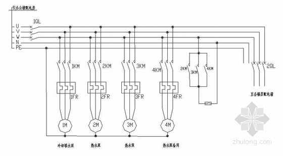 空调控制电气原理图资料下载-水源热泵冷暖空调电气原理图