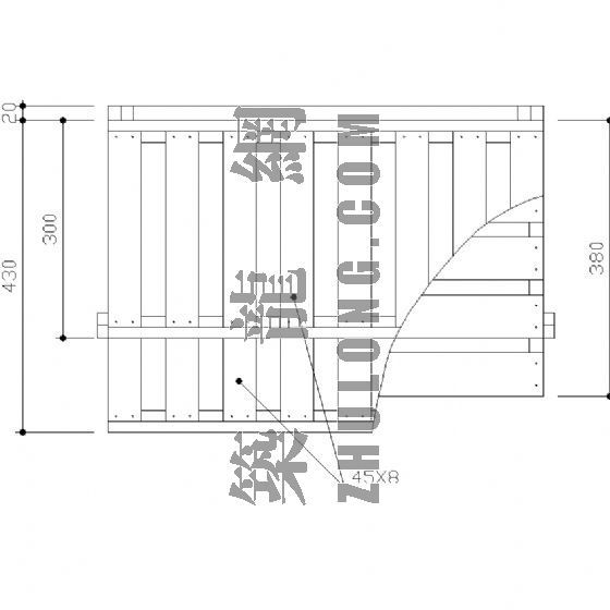 三层木制花架施工详图-3