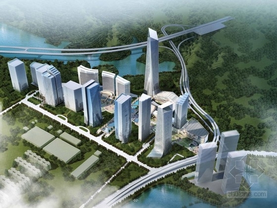 250m办公塔楼资料下载-[深圳]商业区规划及单体设计方案文本