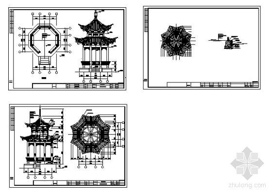 某八角亭建筑施工图-3