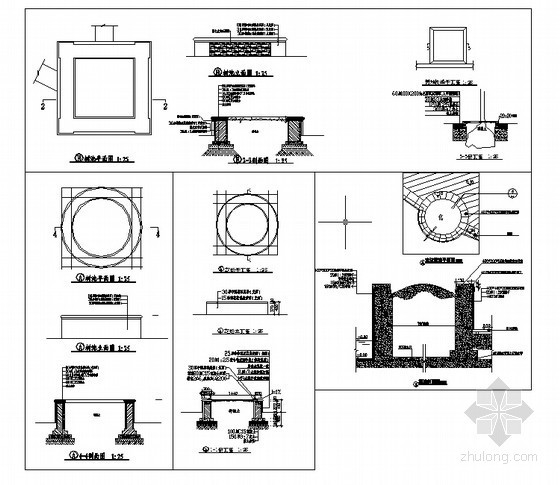 水边小亭施工图详图资料下载-树池及水边树池详细施工图