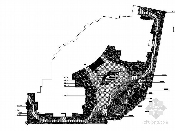 花园绿化CAD图资料下载-办公大楼屋顶花园绿化景观工程施工图