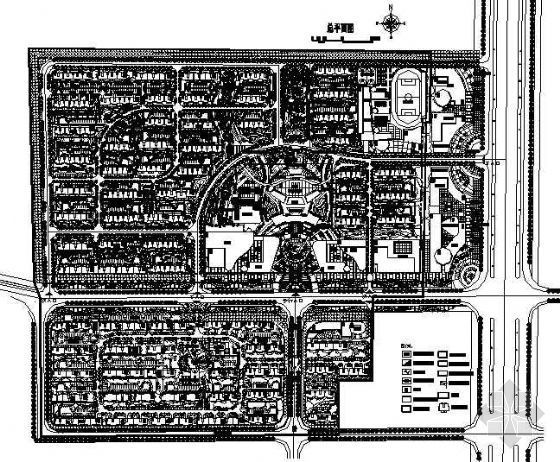 住宅区住宅平面cad图资料下载-大型住宅区平面规划图