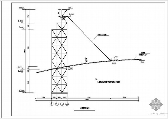 钢结构小区大门施工图资料下载-某产业园大门造型建筑图及钢结构设计施工图