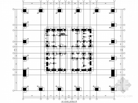 10层核心筒资料下载-49层框架核心筒结构国际广场结构施工图（222米）