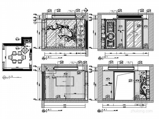 CAD家装餐厅立面图资料下载-9平方餐厅装修立面图