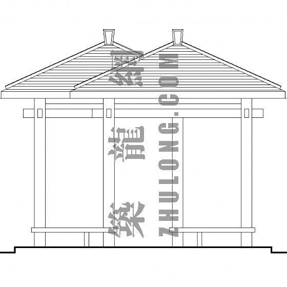 现代亭子大样资料下载-双亭结构大样图