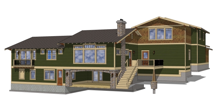 美式别墅建筑模型资料下载-美式风情别墅设计—建筑SU模型