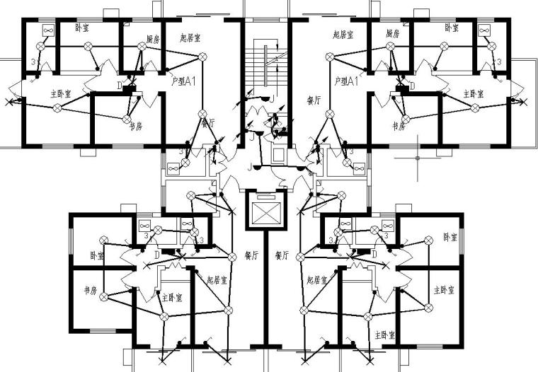 单元式6层住宅资料下载-某12层点式住宅电气图