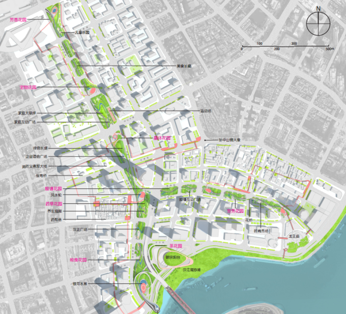 [湖北]“海绵城市”生态智能体验式商业街区景观设计方案（上、中、下篇3个文本）-景观总平面图