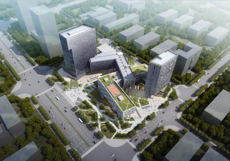 商务区sketchup资料下载-[安徽]综合交通研究院研发办公基地建筑模型设计（2018年）