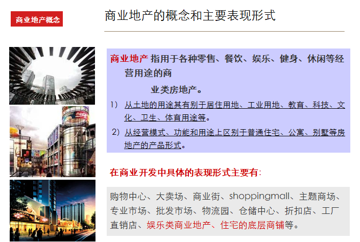 商业地产项目营销策划（附案例）-商业地产的概念和主要表现形式