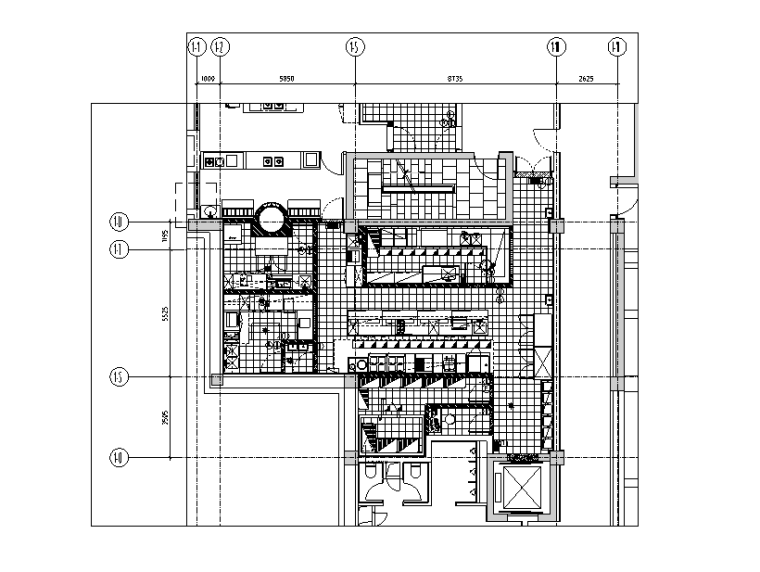 拉萨瑞吉度假酒店设计施工图（附效果图+概念方案文本）-厨房平面图