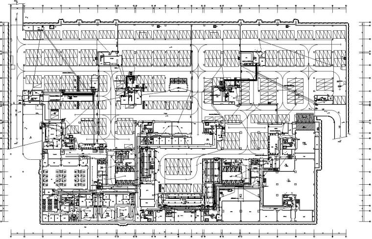 重庆医院综合楼电气施工图-负一层组合平面图