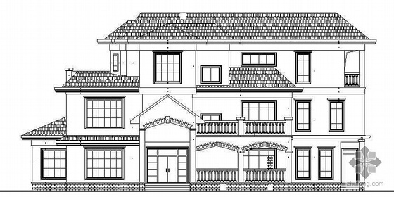 会议馆建筑施工图资料下载-某三层会议别墅建筑施工图