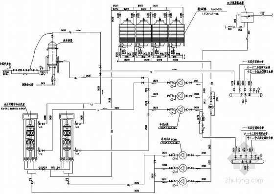 [江苏]医院综合楼空调通风设计施工图-空调水系统原理图 