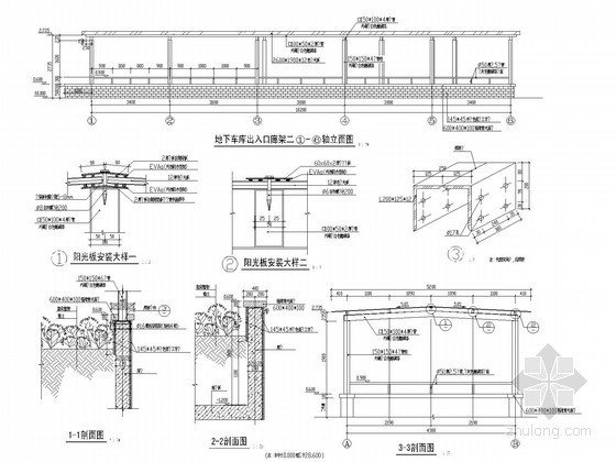 园林景观车库廊架施工详图17例-园林景观车库廊架施工详图 