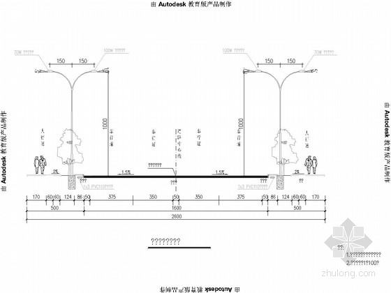 桥上路灯照明设计图纸资料下载-26m宽路幅市政道路照明设计图纸14张（重庆）