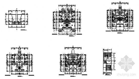一梯两户型CAD图资料下载-某塔楼一梯两户户型图