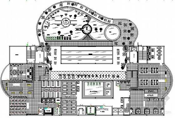 水疗池平面图资料下载-大型水疗城平面图