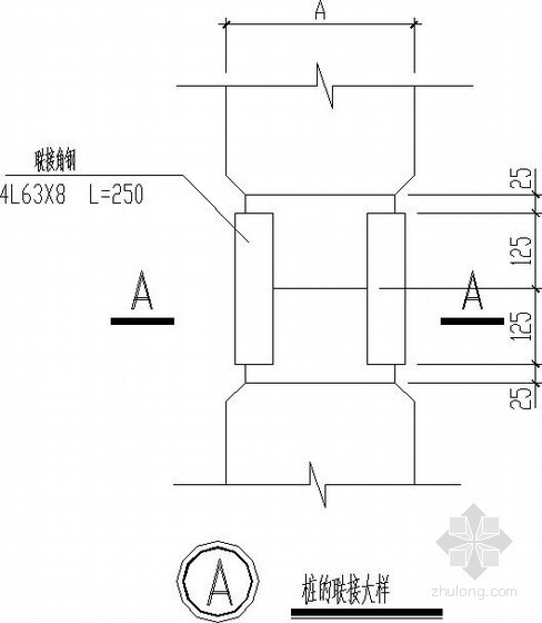 混凝土桩接桩资料下载-预制桩与承台锚拉及接桩详图