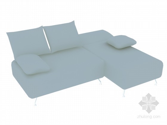 清新现代沙发3D模型资料下载-现代清新组合沙发3D模型下载
