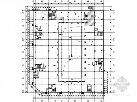 [福建]家居生活广场外幕墙施工图（点式玻璃幕墙）-六层平面图 
