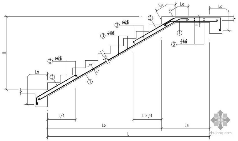 实木楼梯钢梯扶手踏板包板资料下载-某B型板式楼梯梯板节点构造详图