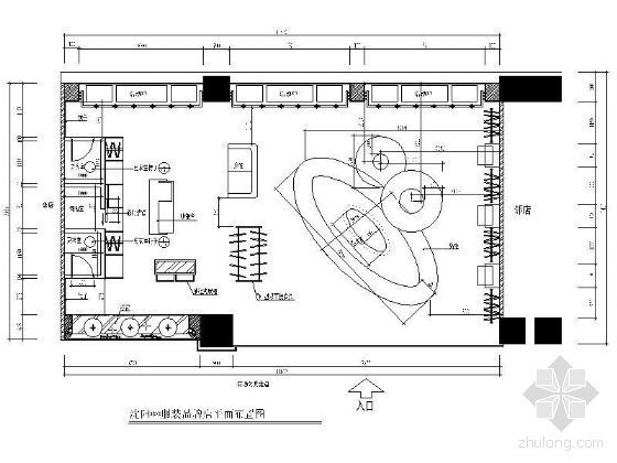 商业建筑平面设计图资料下载-服装店平面设计图