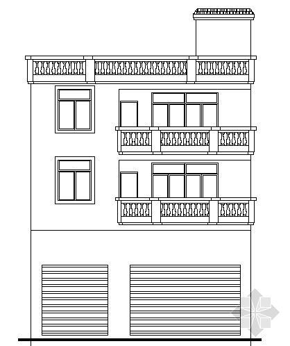 农村临街房cad图资料下载-临街四层小住宅建筑施工图