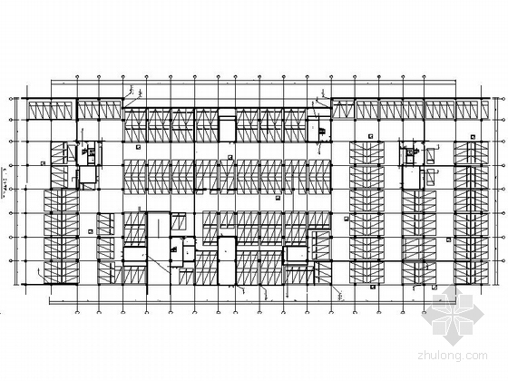 [成都]现代多层幕墙式商业建筑施工图-现代多层幕墙式商业平面图